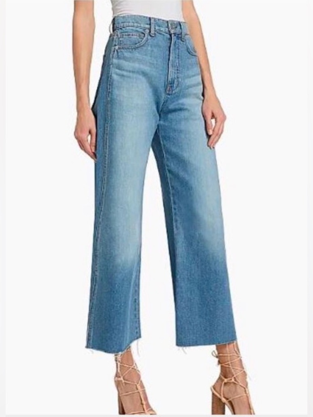 NWT [Veronica Beard] Taylor Cropped High-Rise Wide-Leg Denim Jeans Women’s 30 - Picture 4 of 13